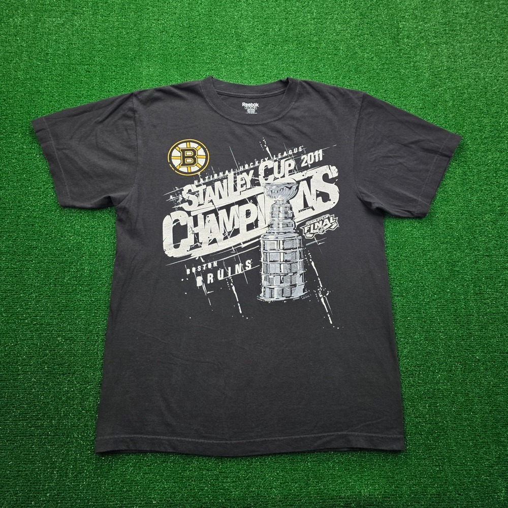Boston Bruins Reebok 2011 NHL Stanley Cup Champions Mens Large Black Team Roster